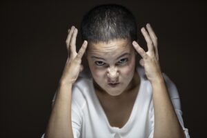 showing frustrated teen
